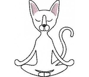 Stickdatei - Yoga Katze Appli